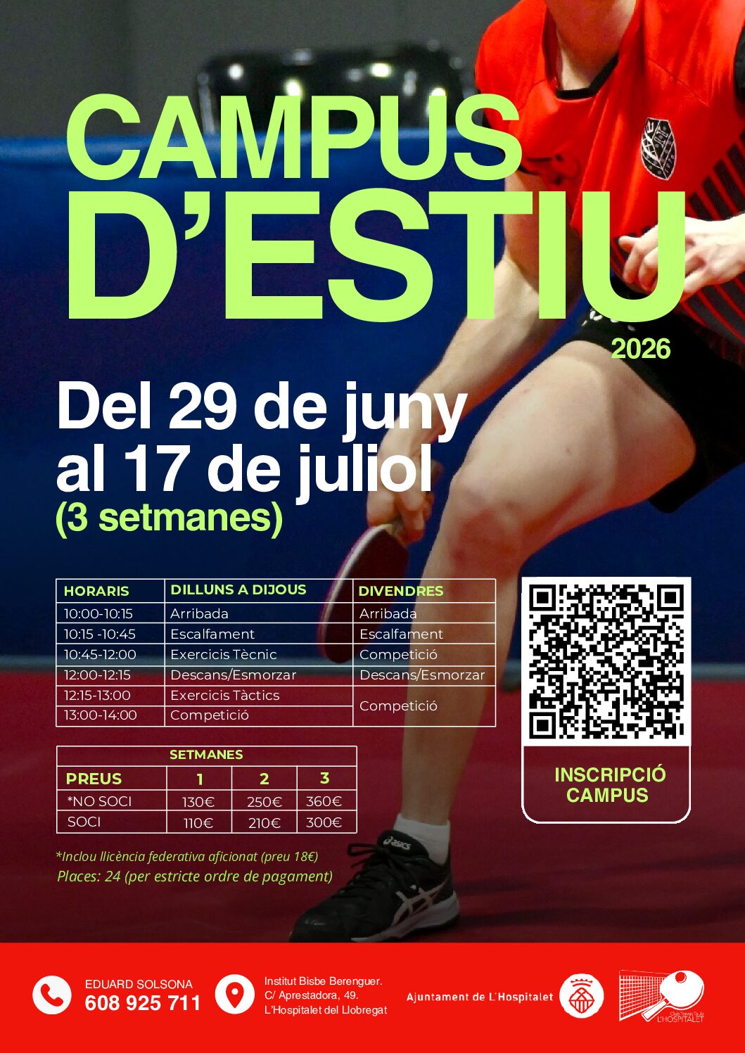 Cartell oficial Campus d'Estiu 2026 — CTT L'Hospitalet